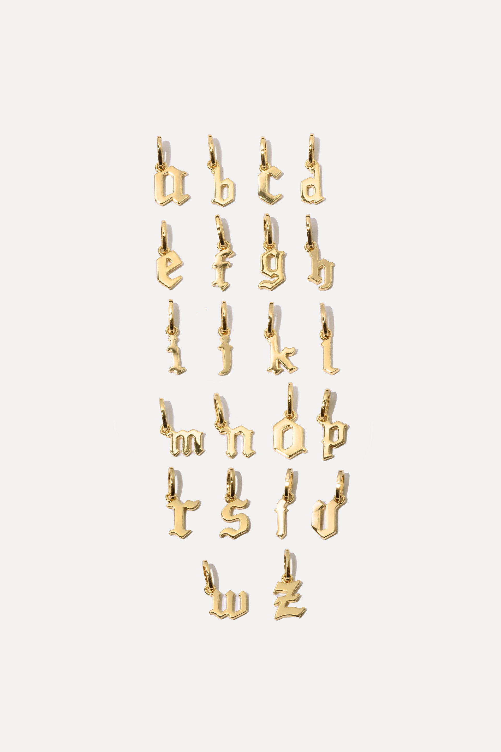Petite Gothic Letter Charm