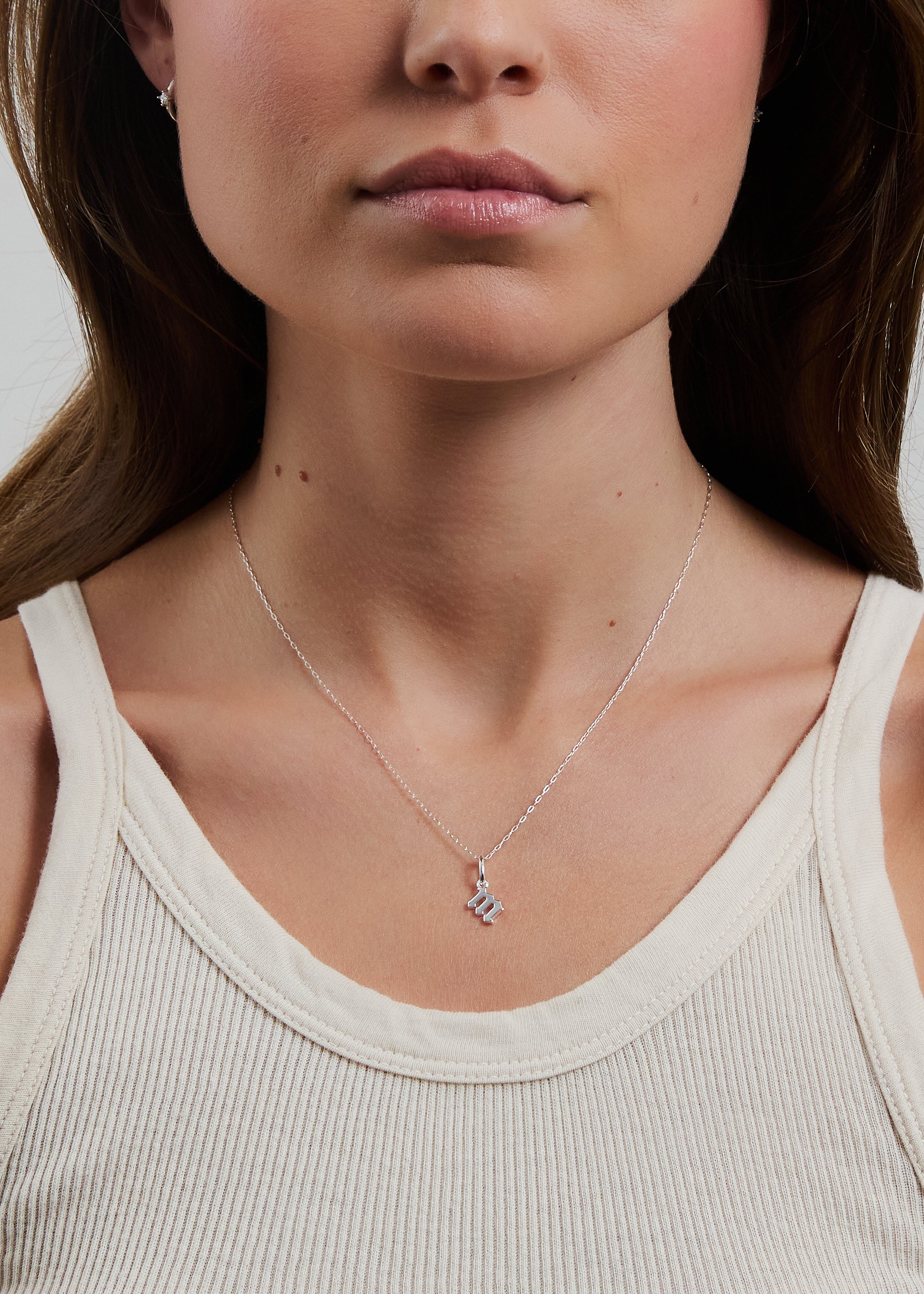 Petite Gothic Letter Charm