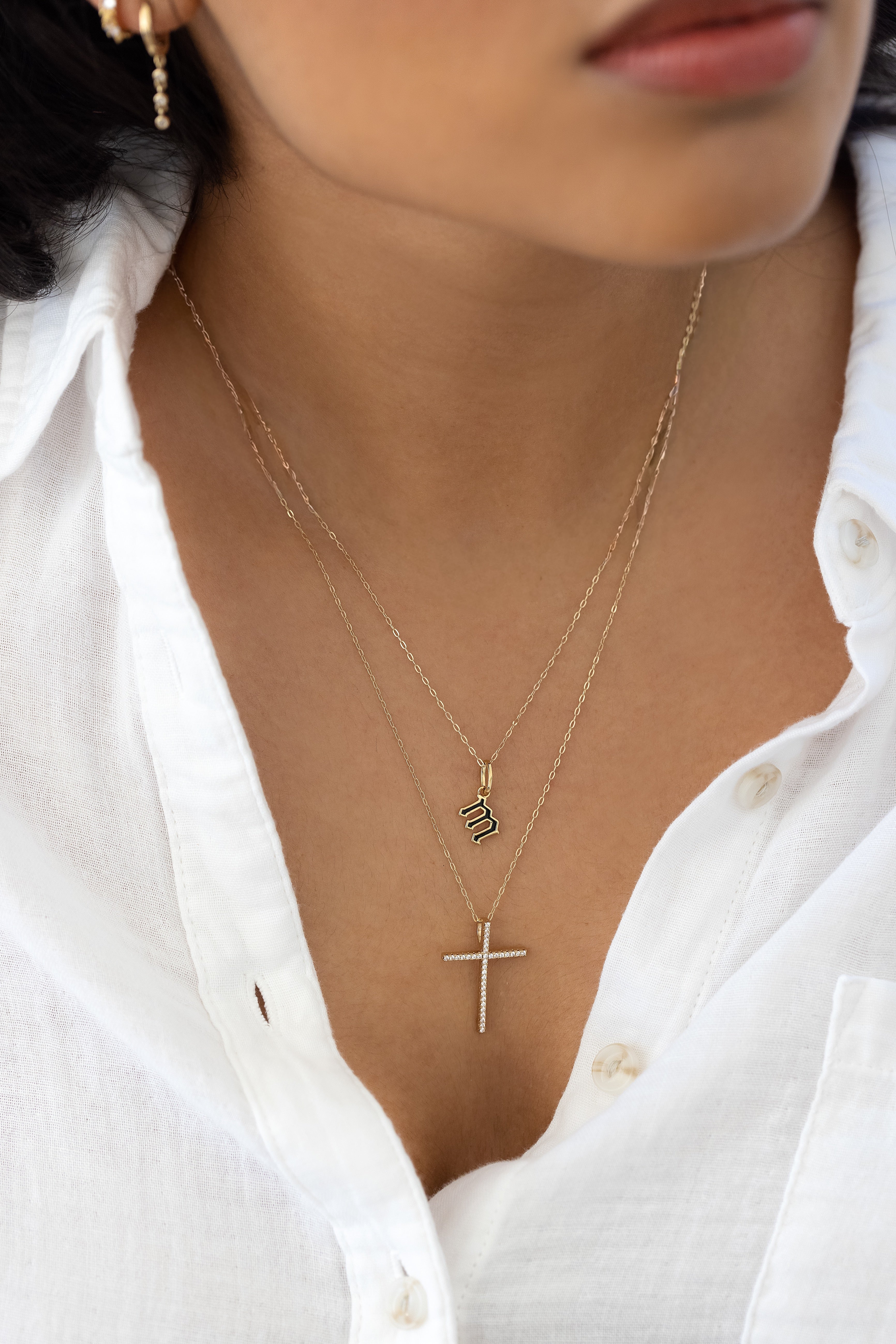 Enamel Initial Charm