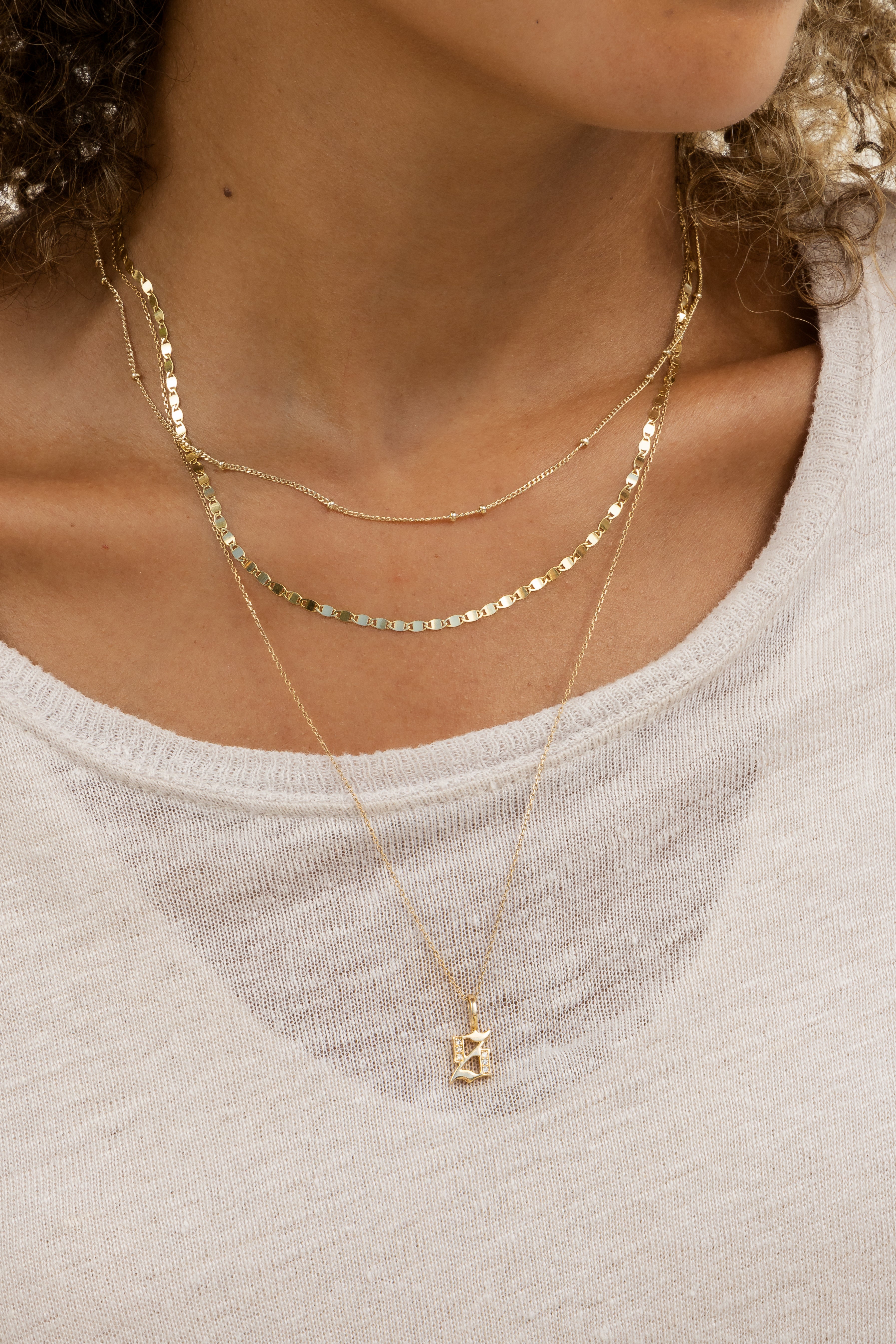 Beaded Curb Chain